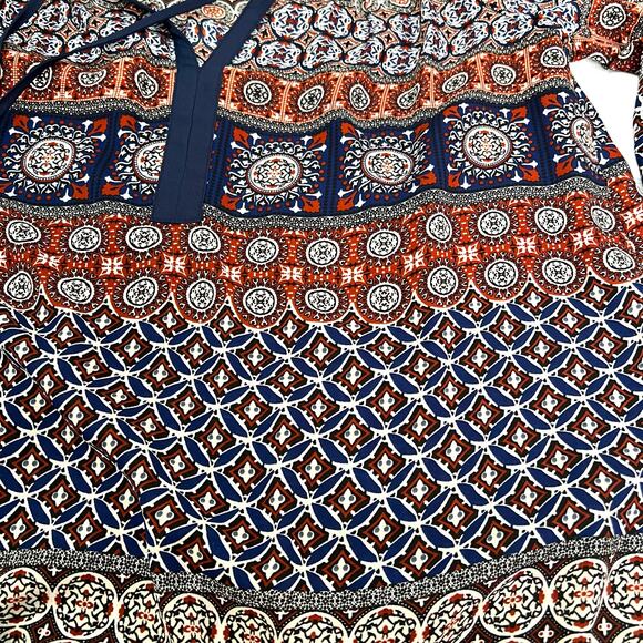 Daniel Rainn (S) Wilcox Tie Neck Blouse - Stitch Fix 3/4 Sleeve Tassel Boho Top - Picture 11 of 12